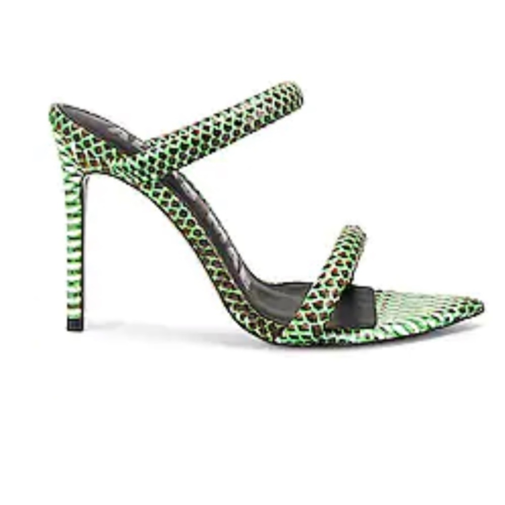 Alias Mae Green Snakeskin Heels